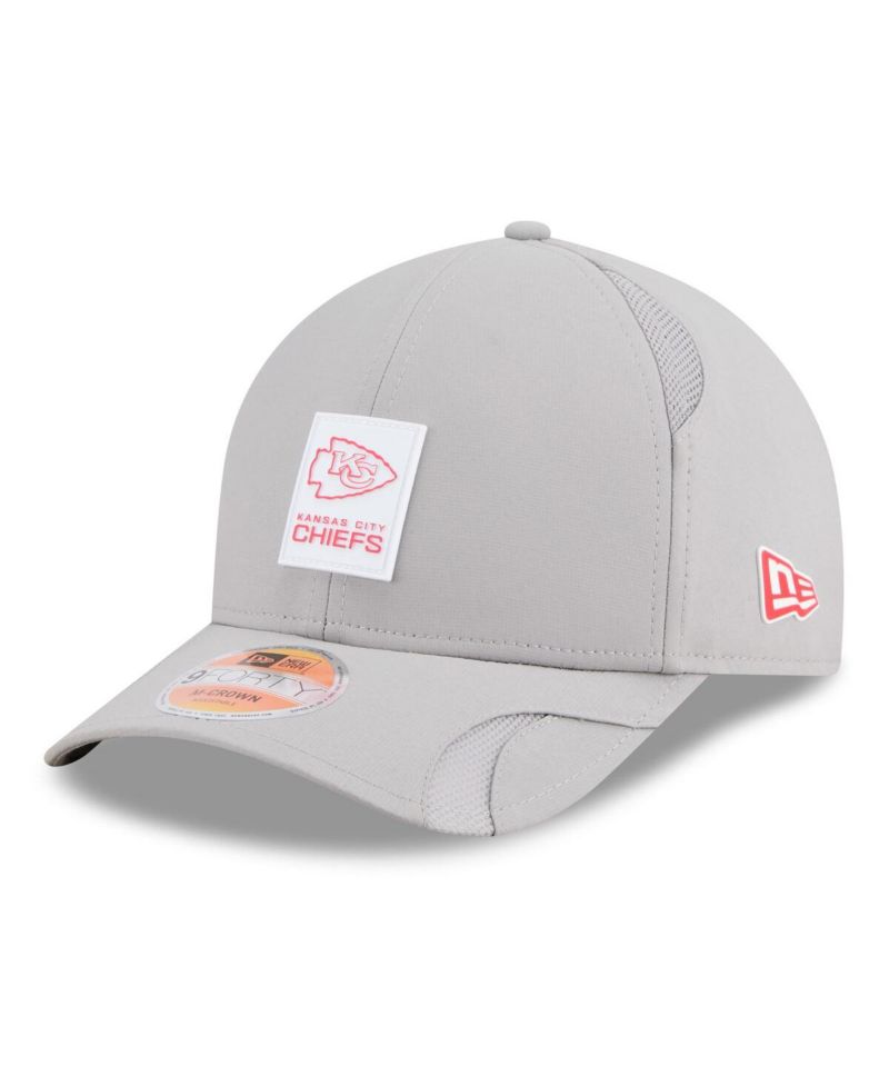 Men's Gray Kansas City Chiefs 2025 Sideline M-Crown 9FORTY Adjustable Hat