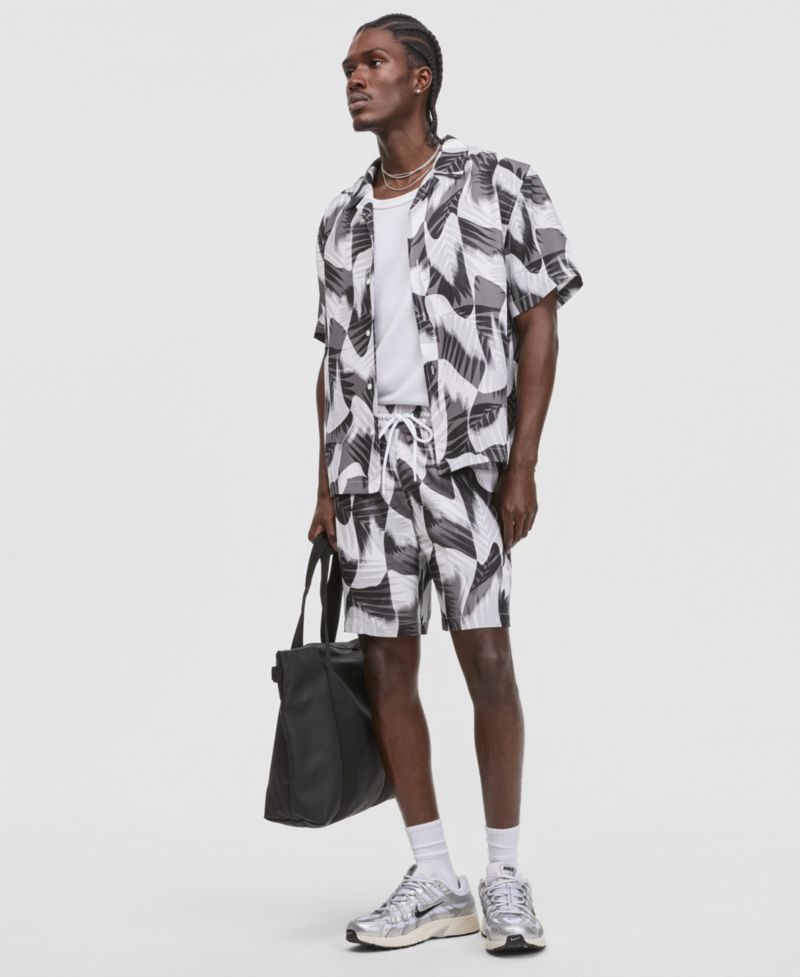 Men's Groove Palm Relaxed-Fit Camp Shirt