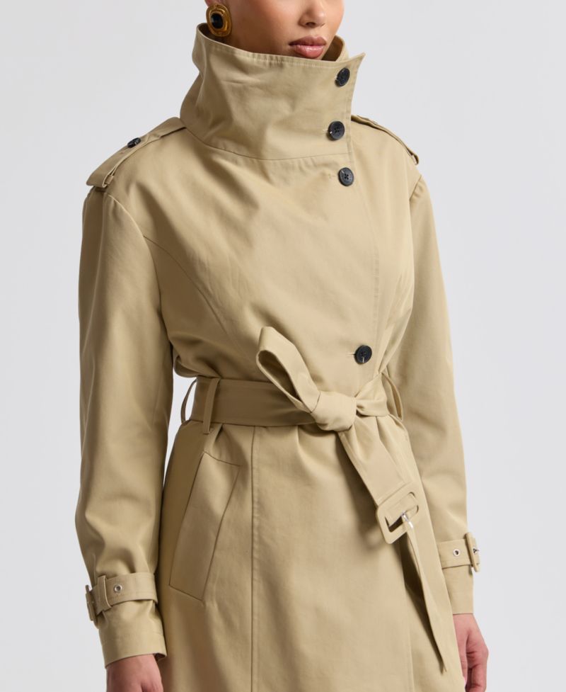 Women's Funnel Neck Slouchy Trench Coat