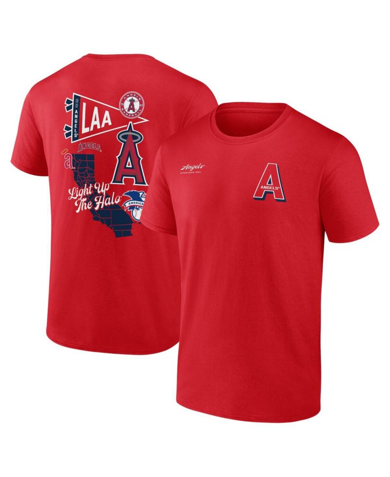Men's Red Los Angeles Angels Split Zone T-Shirt