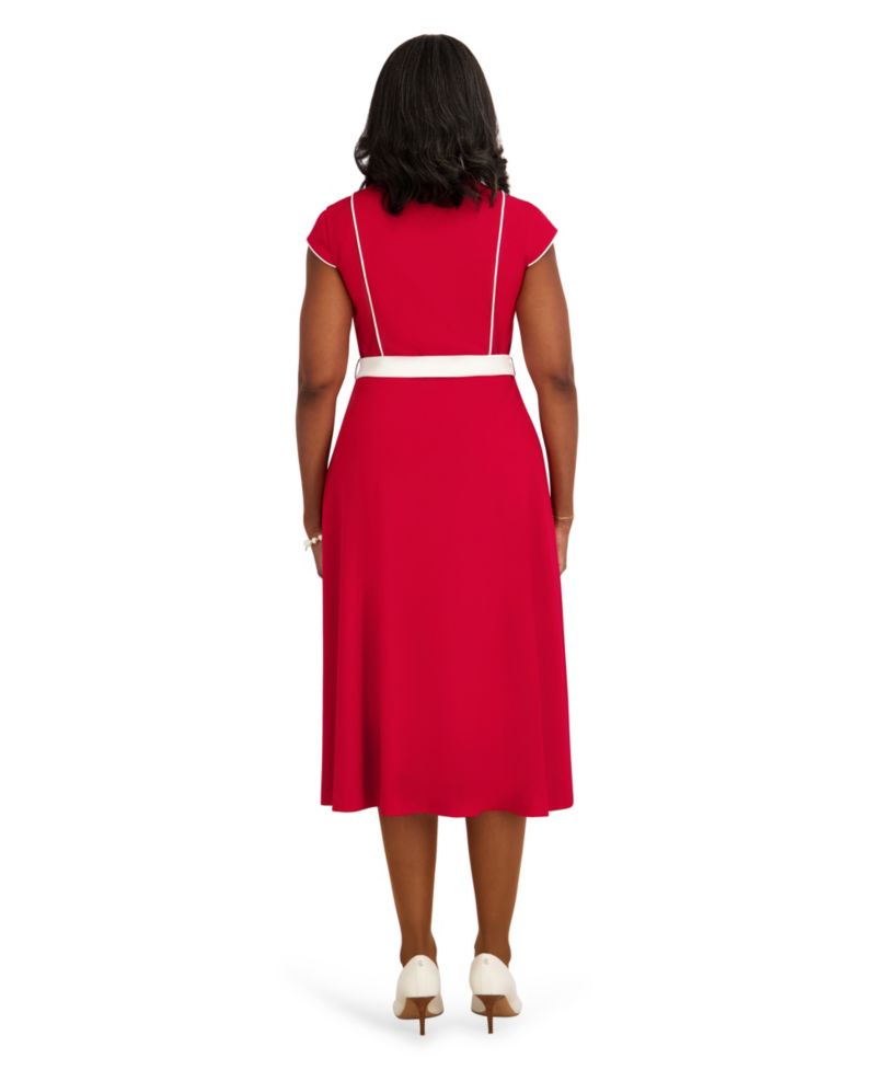 Women's Seam Bodice V-Neck Dress