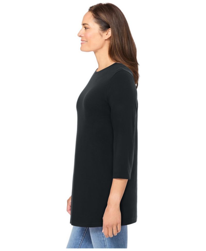 Plus Size Perfect Three-Quarter Sleeve Crewneck Tee