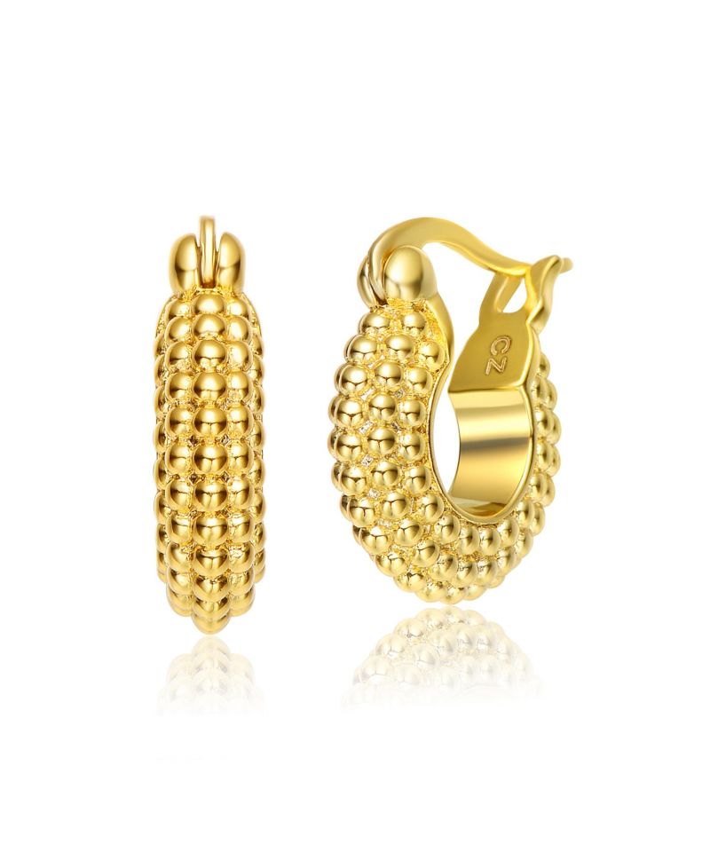 Dainty 14K Gold Plated Extra Mini Bead Hoop Earrings