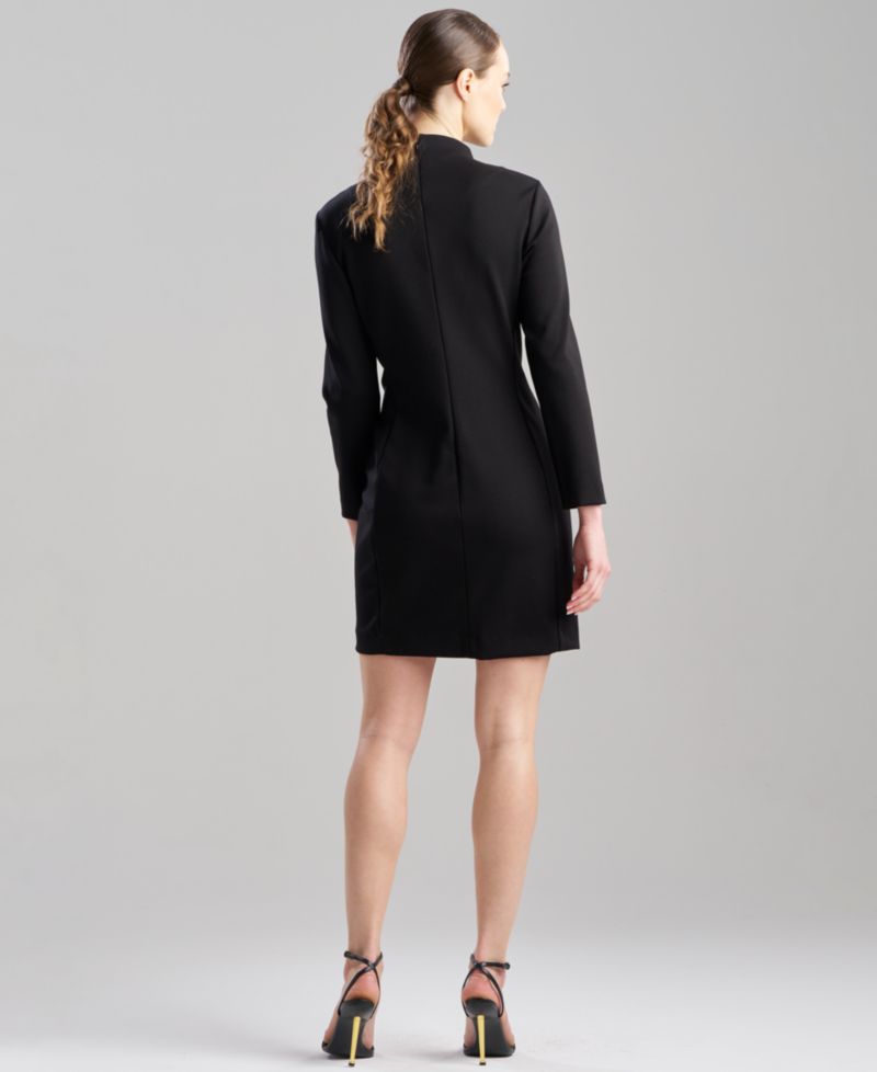 Women's Sheath Mock Neck Long-Sleeve Dress
