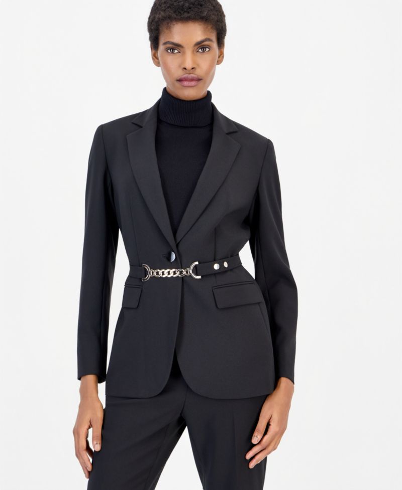 Belted Jacket & Straight-Leg Pants