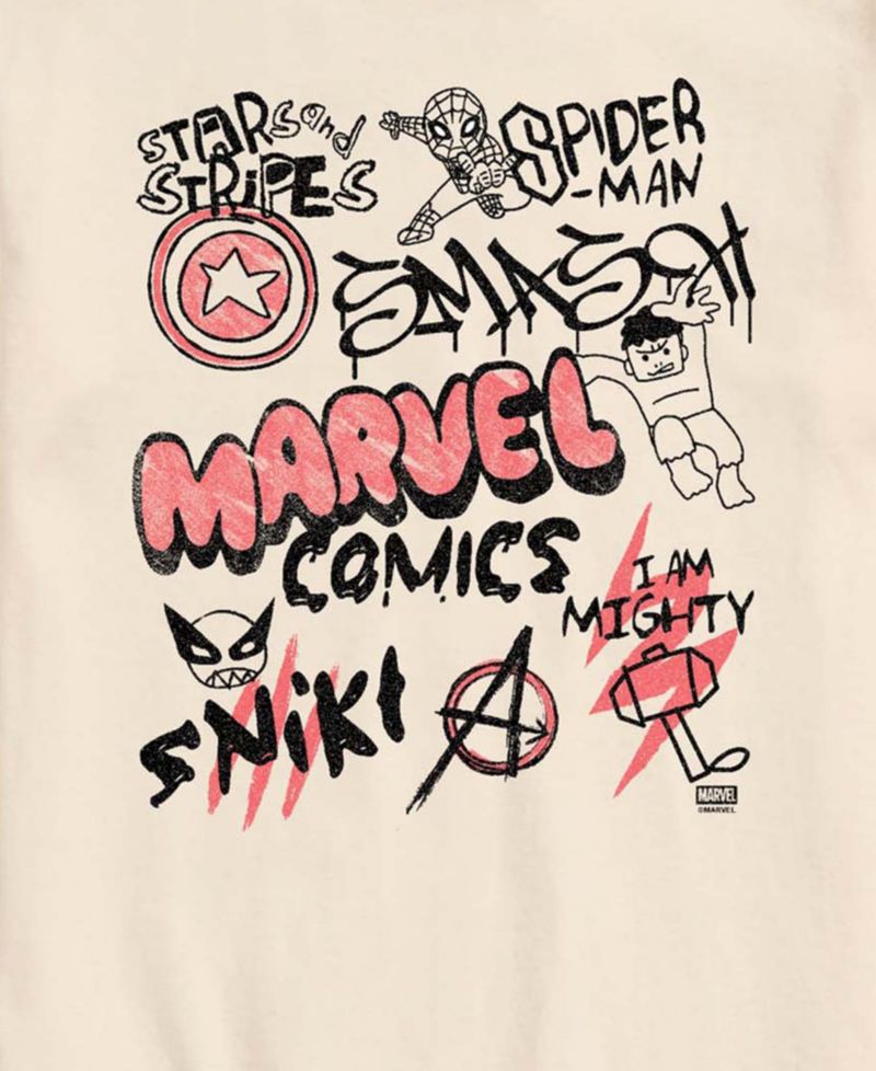 Men's Marvel Super Hero Doodles Graphic T-Shirt
