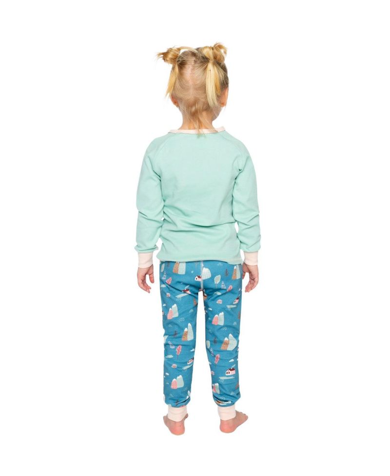 Little Girls 6-12 Cotton Two Piece Pajama Set House Print