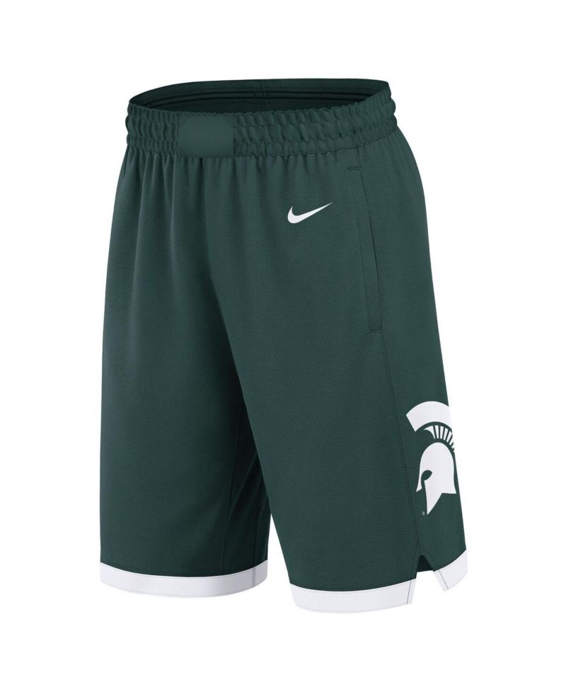 Men's Green Michigan State Spartans Road Replica Performance Basketball Shorts