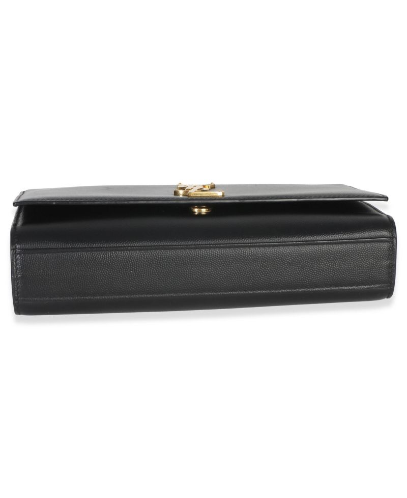 Black Grain De Poudre Medium Kate Chain Bag