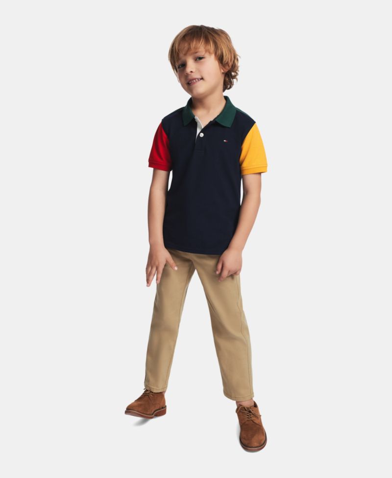 Boys' 2T-7 Color-Blocked Short-Sleeve Polo Shirt