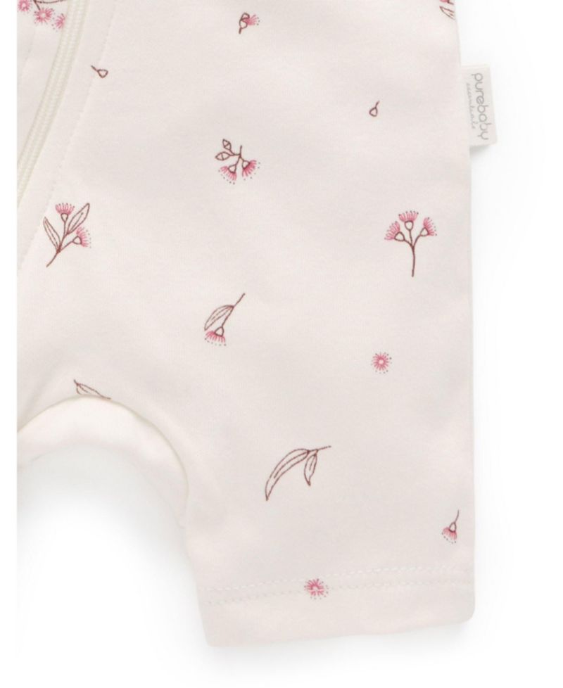 Baby Girls Shorts Sleeve Zip Coverall