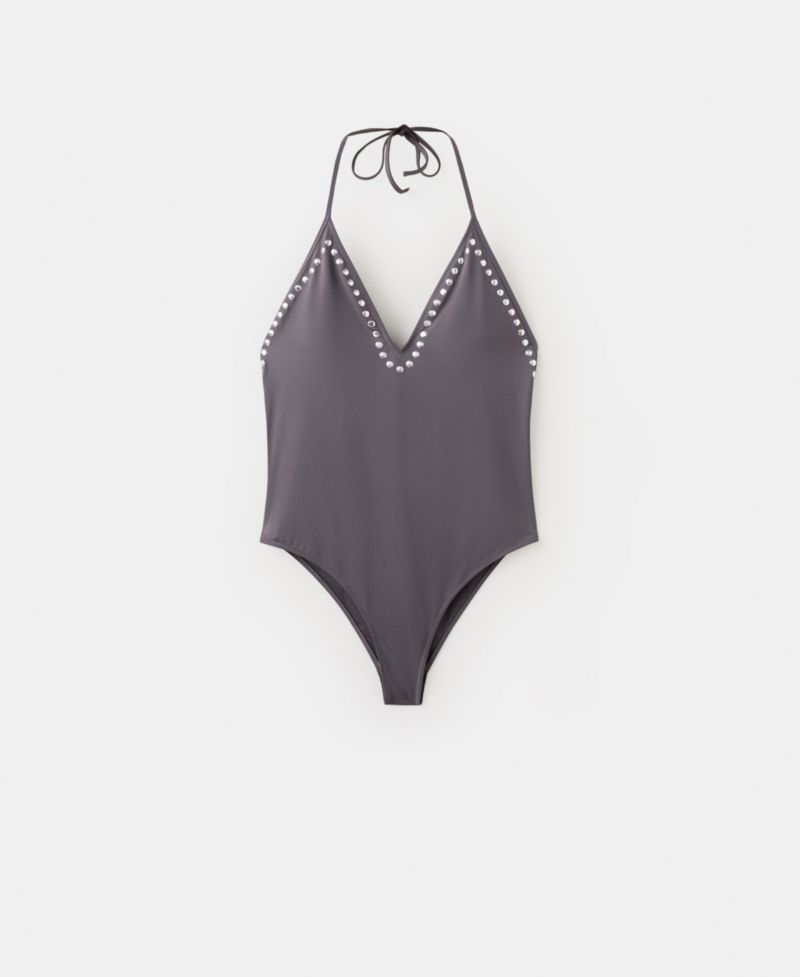 Women's Studs Halter Swimsuit