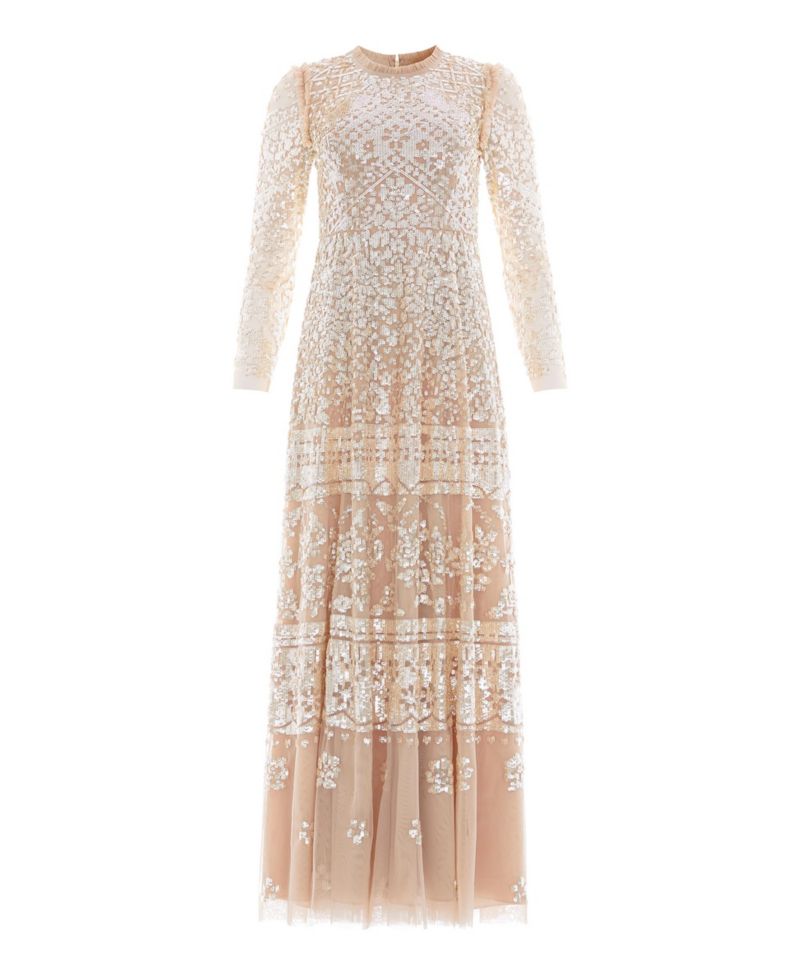Women's Aurora Sequin Long-Sleeve Gown