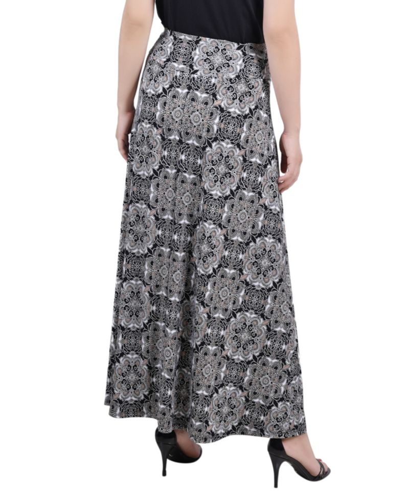 Petite Printed Maxi Skirt with Sash Waist Tie