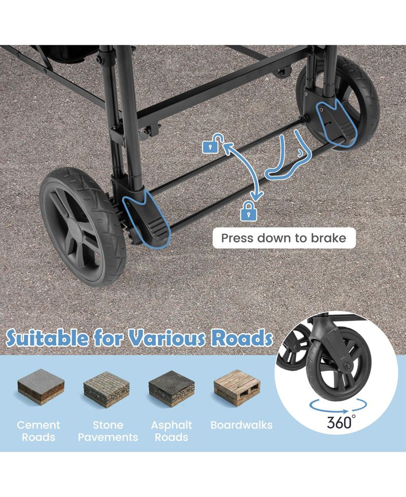 Baby 2 in 1 Baby Stroller Folding High Landscape Pushchair with Bassinet Mode