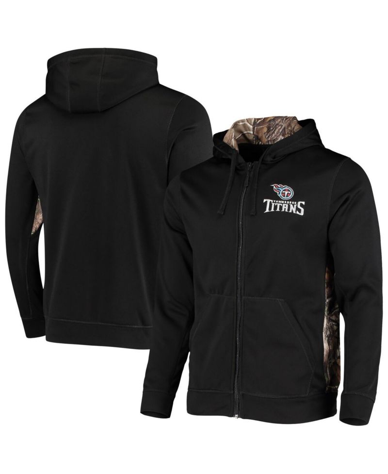 Men's Black, Realtree Camo Tennessee Titans Decoy Tech Fleece Full-Zip Hoodie