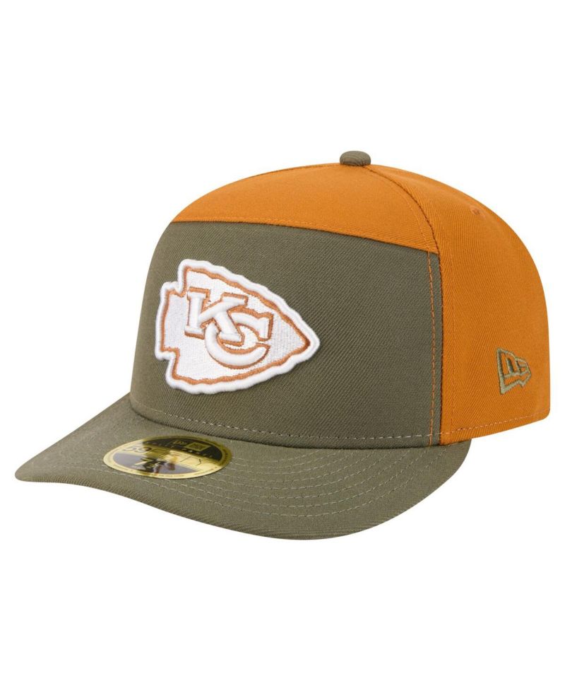 Men's Olive/Brown Kansas City Chiefs Two-Tone Color Pack Split Panel 59FIFTY Fitted Hat