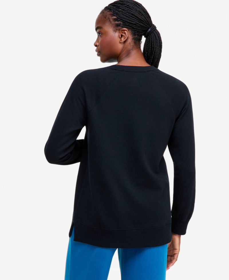 Women's Fleece Pullover Tunic Crewneck Long-Sleeve Sweater