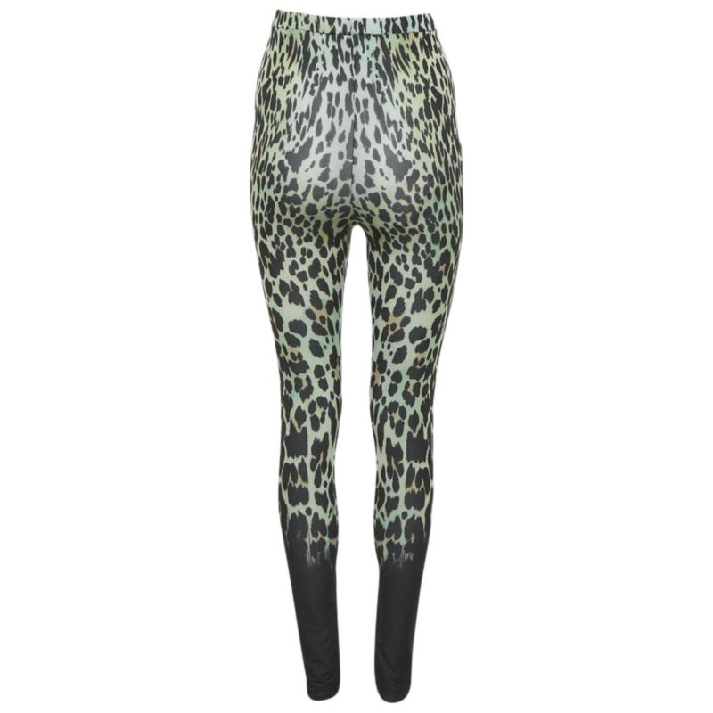 Women's Green Animal Print Jersey Leggings