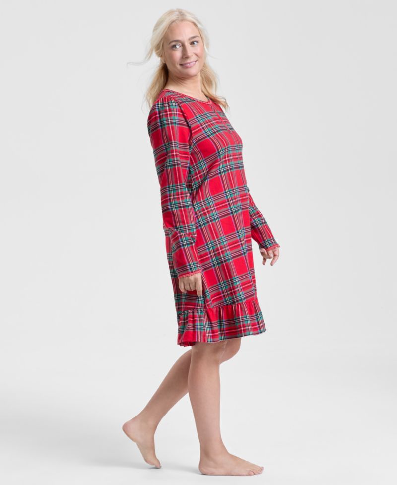 Women's Brinkley Plaid Flannel Sleep Dress Matching Family Pajamas