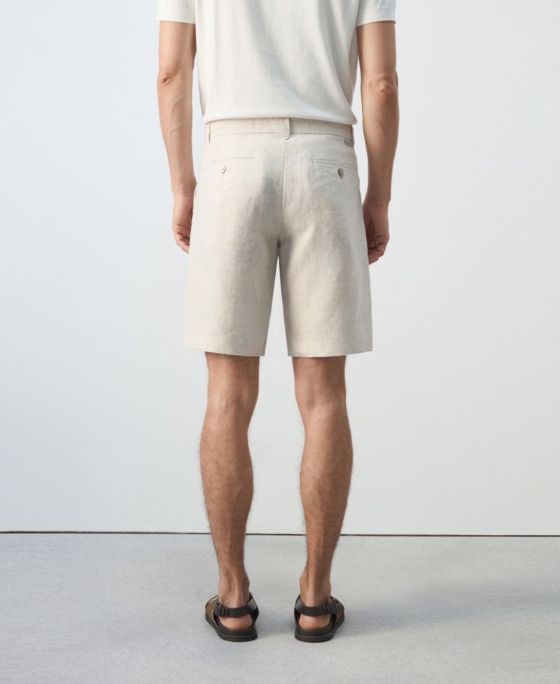 Men's Slim-Fit Linen 9.84" Bermuda Shorts