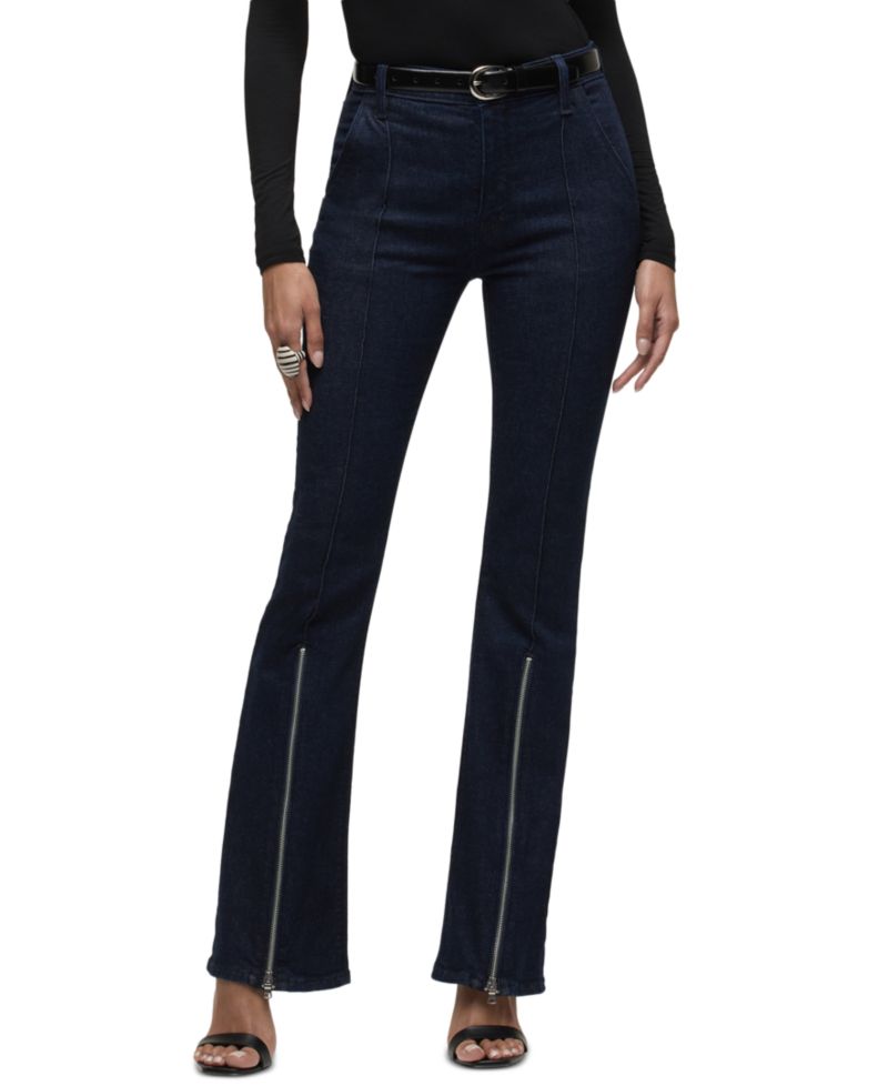 Women's Barbara High-Rise Zip-Front Bootcut Stretch Jeans