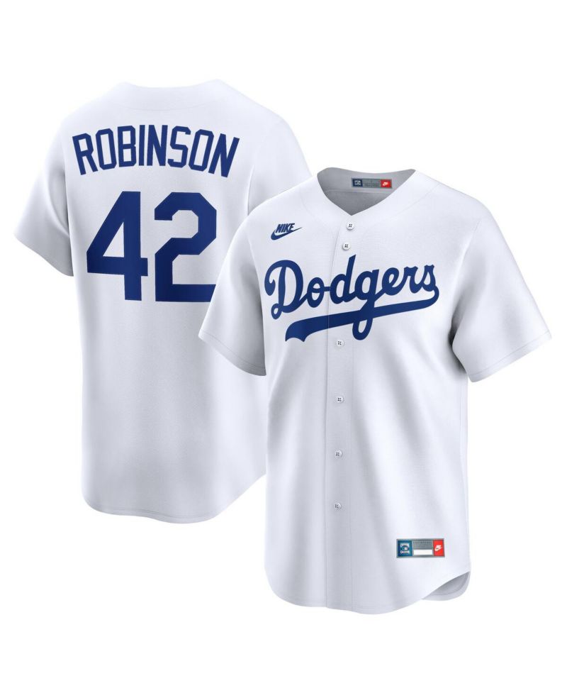 Men's Jackie Robinson White Brooklyn Dodgers Throwback Cooperstown Collection Limited Jersey