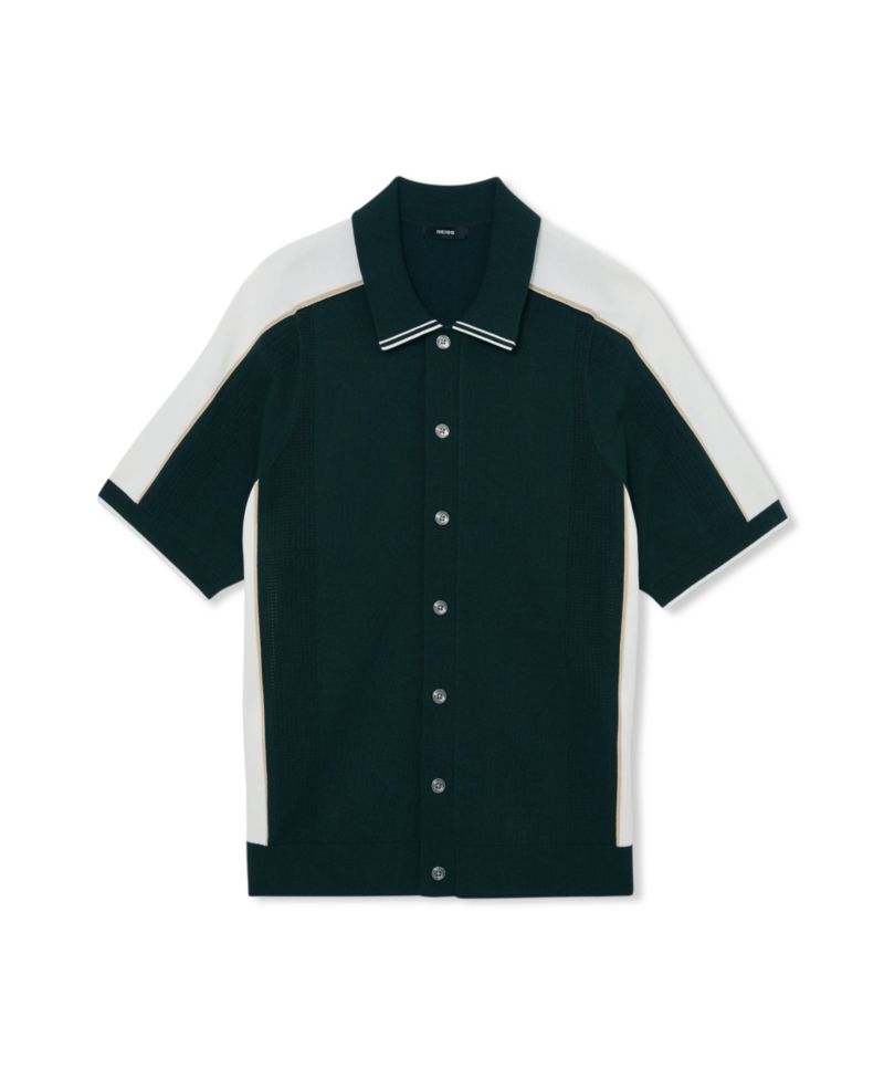 Men's Farley Slim-Fit Colour-Block Polo Collar Shirt