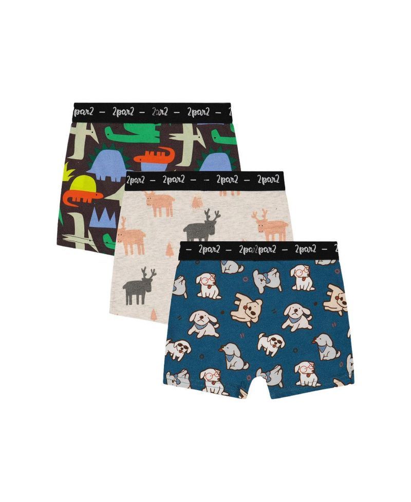 Little and Big Boy (2-5)Boxer Pack Of 3 Holiday Prints