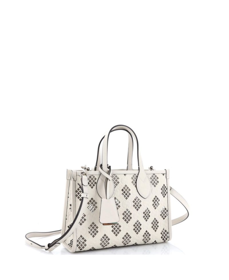 Small Convertible Tote GG Debossed Laser Cut Leather