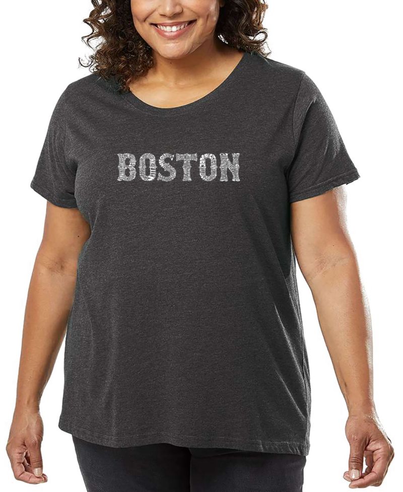 Plus Size Boston Neighborhoods Word Art T-Shirt