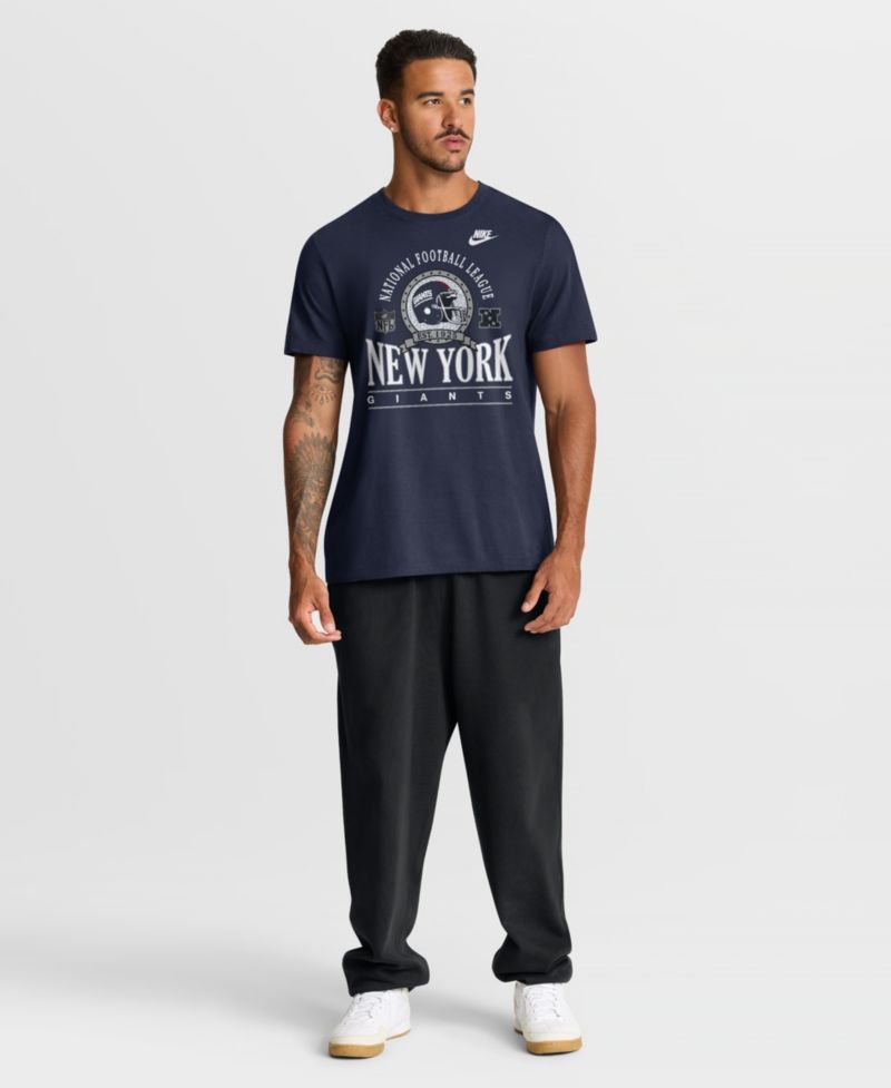 Men's Navy New York Giants Rewind Team Spirit Essential Cotton T-Shirt