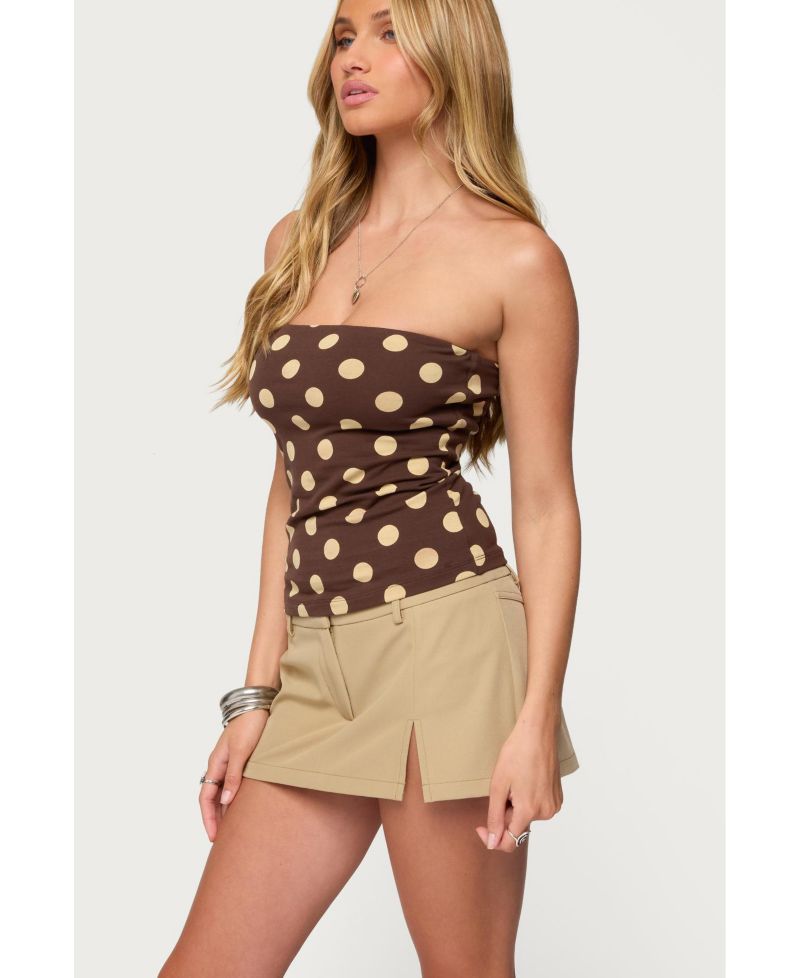 Women's Polka Dot Built In Bra Tube Top