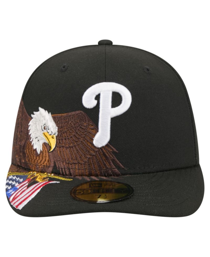 Men's Black Philadelphia Phillies Americana Bald Eagle Pre-Curved 59FIFTY Fitted Hat