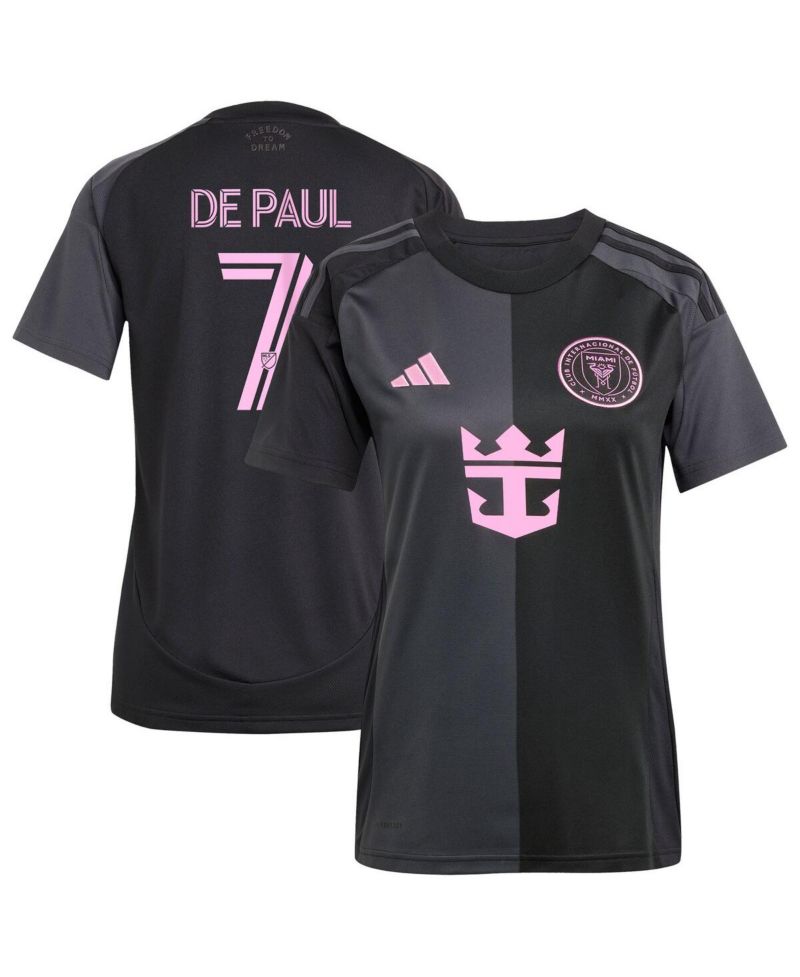 Women's Rodrigo De Paul Black Inter Miami CF 2025 The Fortitude Kit Replica Player Jersey