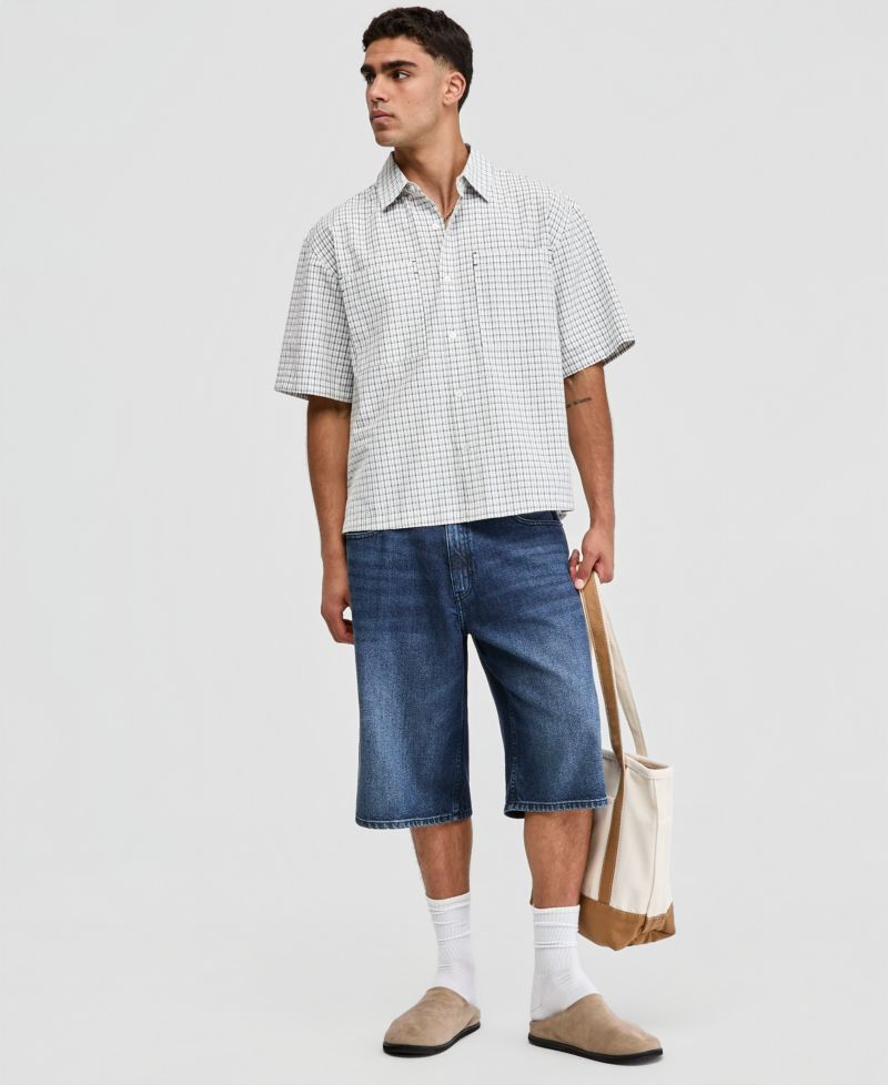 Men's Plaid Seersucker Short-Sleeve Shirt, Macy's Exclusive