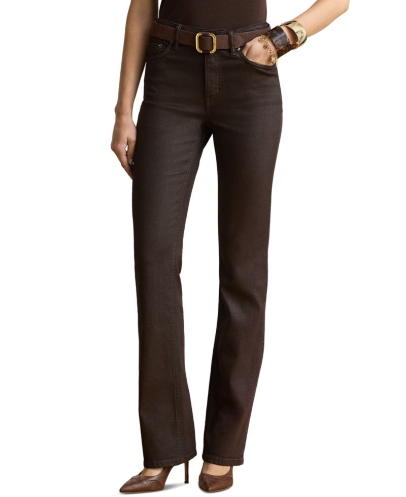Women's High-Rise Bootcut Coated Jeans