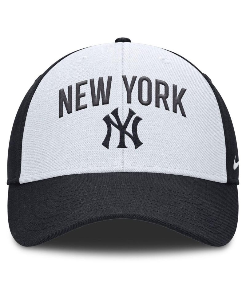 Men's White/Navy New York Yankees Club Performance Adjustable Hat