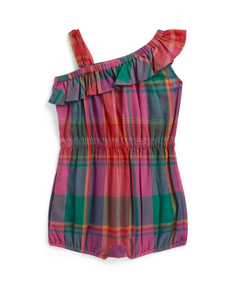 Baby Girls' Plaid Ruffled Shortall