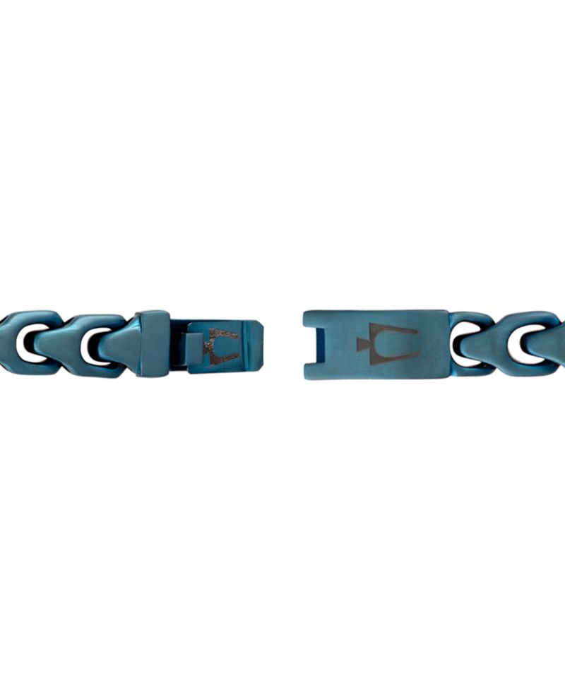 Blue-Tone Stainless Steel Link Bracelet
