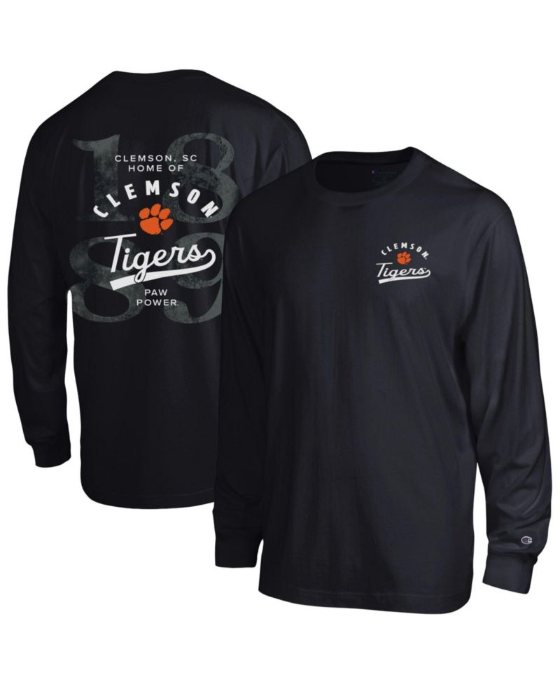 Men's Black Clemson Tigers Laminated All-Star Long Sleeve T-Shirt