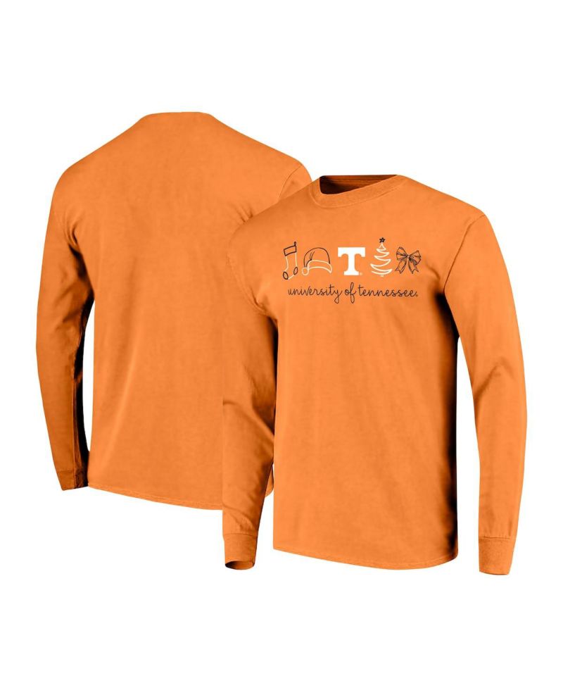Women's Tennessee Orange Tennessee Volunteers Christmas Elements Comfort Colors Long Sleeve T-Shirt