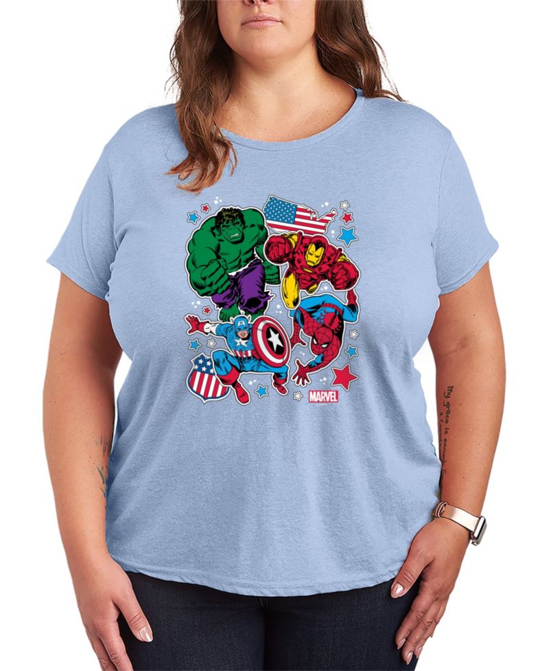 Plus Size Marvel America Avengers Short-Sleeve Graphic T-Shirt