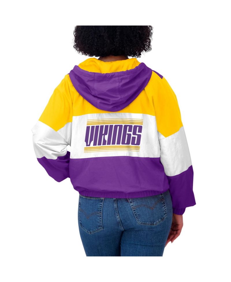 Women's Purple Minnesota Vikings Color Block Full-Zip Windbreaker Jacket