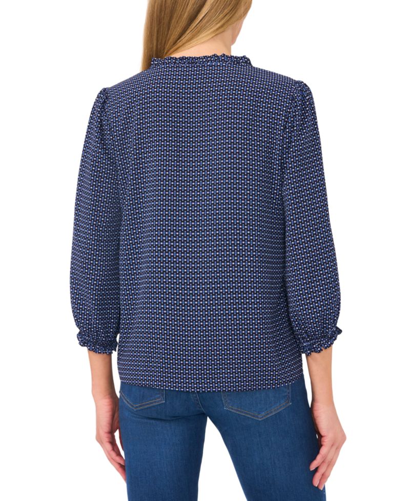Women's Ruffled V-Neck Button-Front Blouse