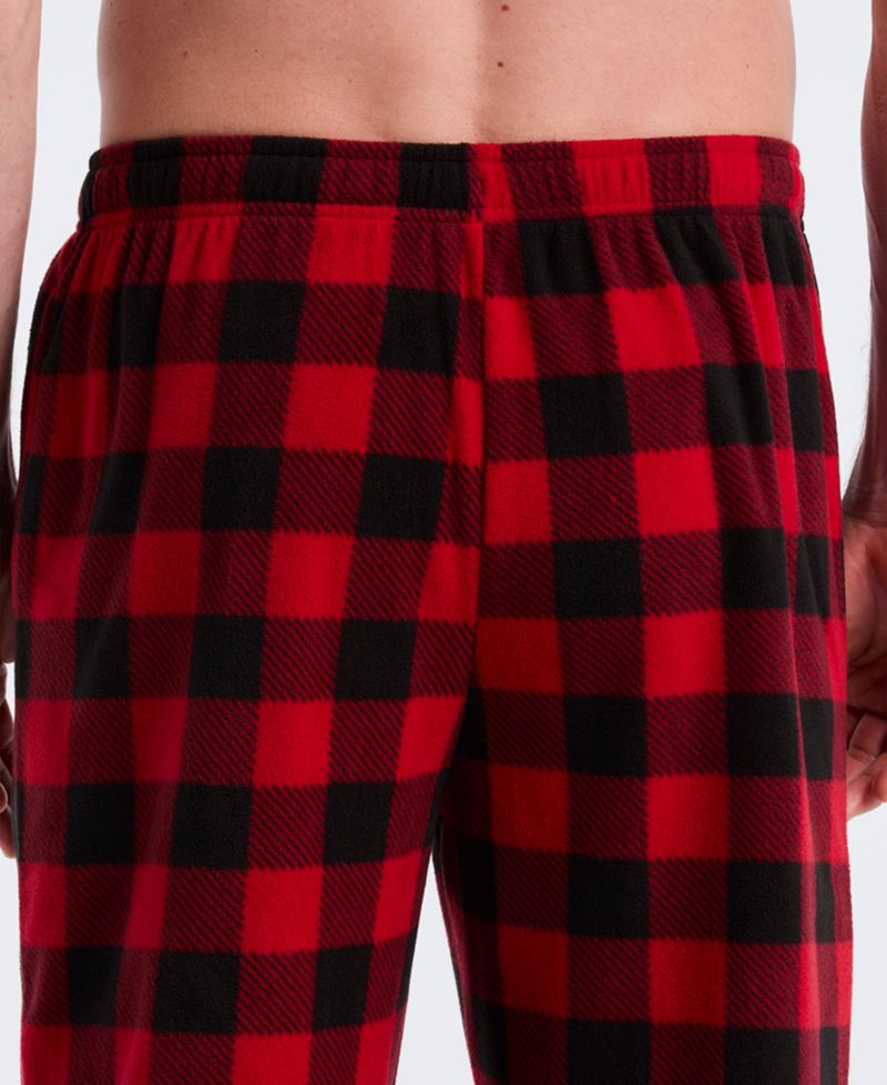 Men's Fleece Buffalo Plaid Print Sleep Pants