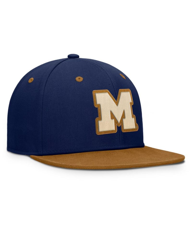 Men's Navy/Brown Michigan Wolverines Noboa Fitted Hat