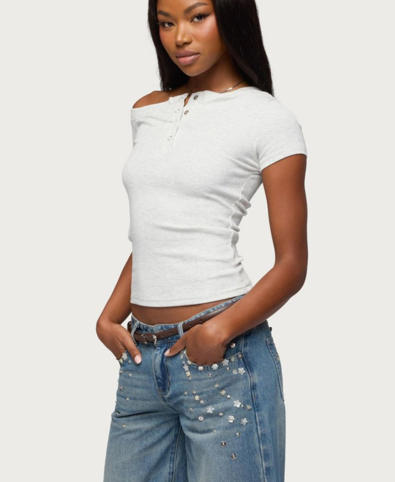 Women's Jubilee Off Shoulder Henley Top