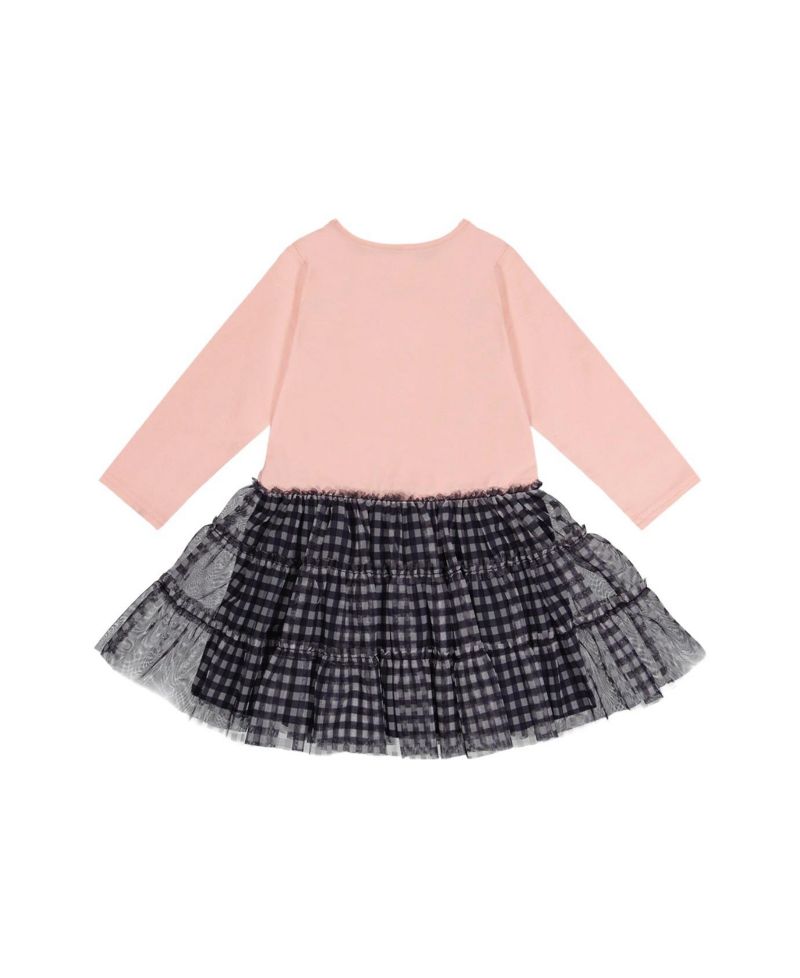 Little and Big Girl 6-8 Bi-Material Dress