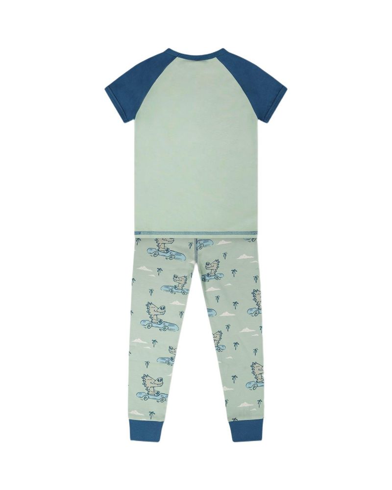 Baby Boys Cotton Two-Piece Pyjama Set Crocodile Print
